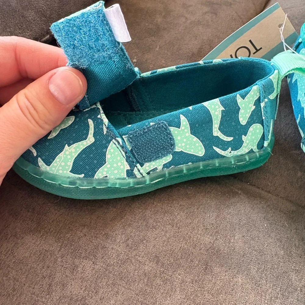 TOMS Kids Aqua Shark Moccasins